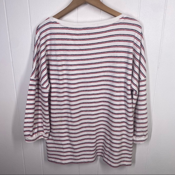Talbots Striped Drop Shoulder Terry Top Large - Picture 6 of 6